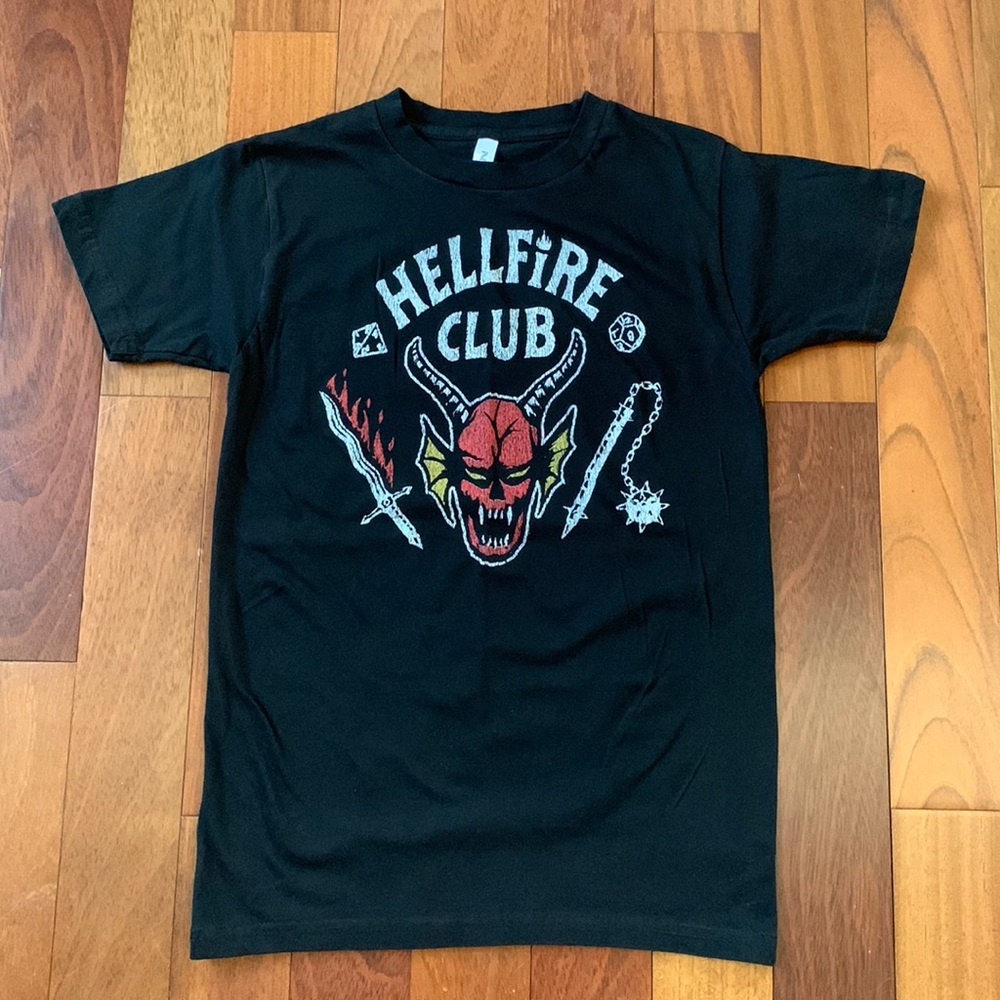 Stranger Things Dungeons and Dragons Hellfire Club Black Tee